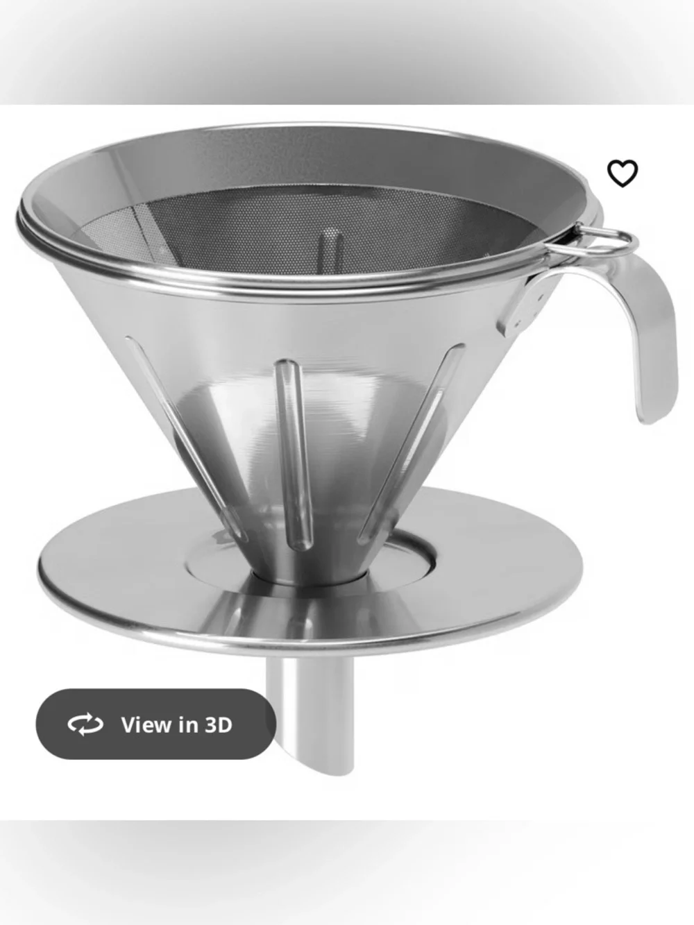 IKEA ÖVERST Metal Coffee Filter Stainless Steel  903.602.34 NWT